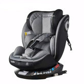 كارسيت /مقعد سيارة Kidilo 360 درجة دوران Isofix مصمم خصيصًا لسلامة الطفل، مبطن، خيار مثالي للعائلات أثناء التنقل متوفر بألون الأسود و السكني